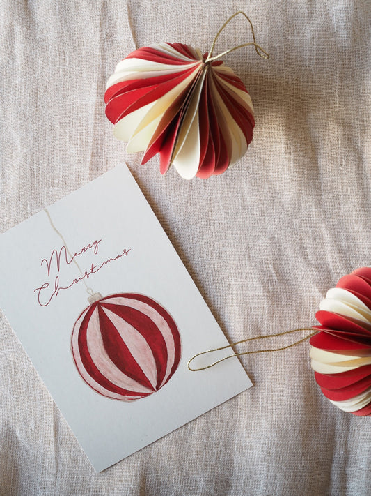 Festive Stripes Christmas card